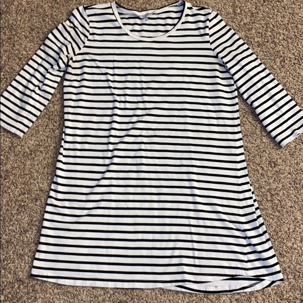 Tobi Black & White Striped Day Dress